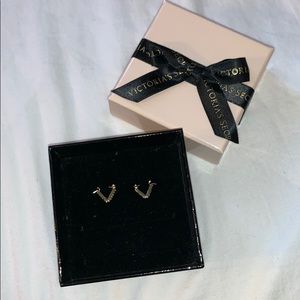 Victoria’s Secret gold triangle earrings